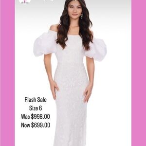 Elegant White Off-Shoulder Wedding Gown